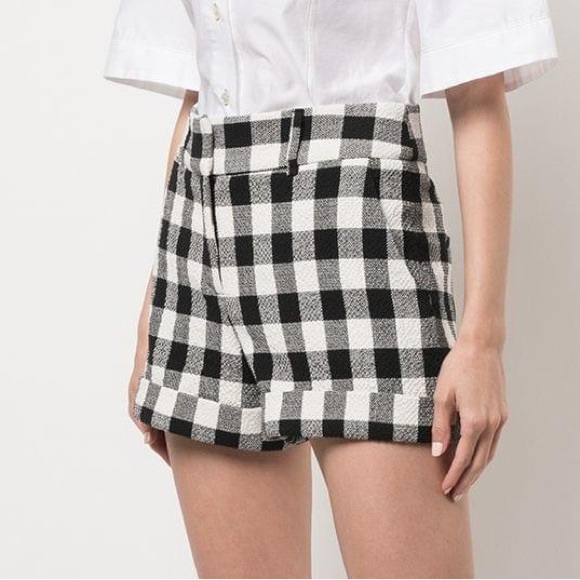 ♥️ Brand New! Veronica Beard Carito Checked Cotton Shorts
